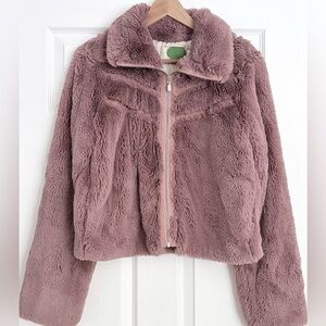 Anthropologie Plush Faux Fur Jacket Size M